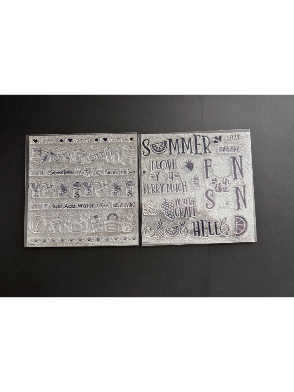 NEW - Close To My Heart Summer Clear Stamp Sets Lot of 2 Beach Vacation Fruit